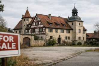 Εξωτερική άποψη του ιστορικού κτιρίου Schloss Rübgarten με παραδοσιακή αρχιτεκτονική.