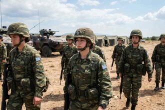 Ελληνίδες νεοσύλλεκτες κατά τη διάρκεια στρατιωτικής εκπαίδευσης στον στρατό ξηράς
