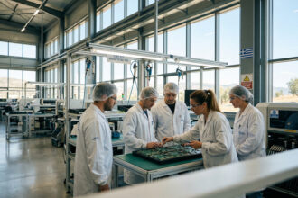 Eine moderne Produktionshalle eines mittelständischen Unternehmens in Griechenland