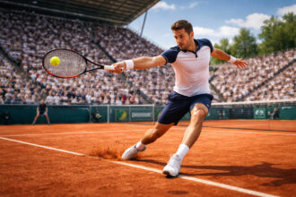 Ο Stefanos Tsitsipas προετοιμάζεται για αγώνα τένις στο χωμάτινο κορτ του Μονάχου