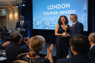 Eine Fachveranstaltung der britischen Reisebranche in London, bei der Griechenland als Top-Urlaubsziel ausgezeichnet wird.