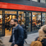 Eine moderne Fast-Food-Filiale in einer belebten Einkaufsstraße in Athen.