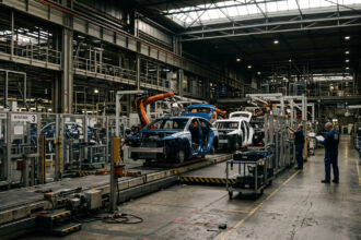 Γραμμή παραγωγής αυτοκινήτων στη Γερμανία εν μέσω οικονομικών πιέσεων
