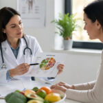 Επαγγελματίας υγείας συζητά για την αντιμετώπιση της παχυσαρκίας σε κλινική της Γερμανίας