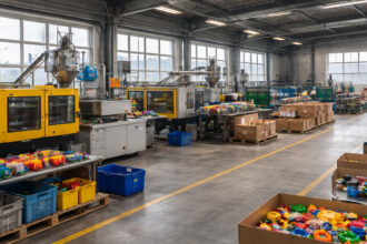 Άδεια γραμμή παραγωγής σε βιομηχανικό εργοστάσιο στη Γερμανία