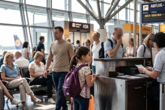 Επιβάτες και προσωπικό πτήσης της Lufthansa στο διεθνές αεροδρόμιο του Μονάχου