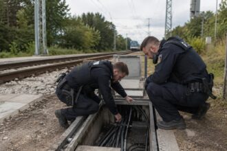 Αστυνομικές έρευνες σε σιδηροδρομικές ράγες της Γερμανίας μετά από στοχευμένη κοπή καλωδίων δίκτυου.