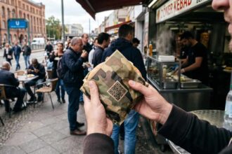 Συσκευασία ντονέρ με χρώματα παραλλαγής του γερμανικού στρατού στο Βερολίνο