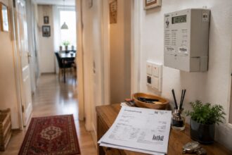 Μετρητής ηλεκτρικής ενέργειας και λογαριασμός ρεύματος σε κατοικία στη Γερμανία