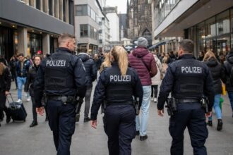 Αστυνομικές δυνάμεις στους δρόμους της Κολωνίας για τον έλεγχο της εγκληματικότητας.