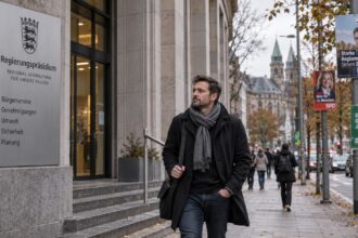 Πολίτες περπατούν μπροστά από εκλογικό κέντρο στη Γερμανία κατά τη διάρκεια πολιτικών εξελίξεων