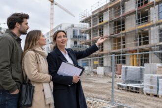Πολυκατοικίες και εργοτάξια νέων κατοικιών σε γερμανική πόλη