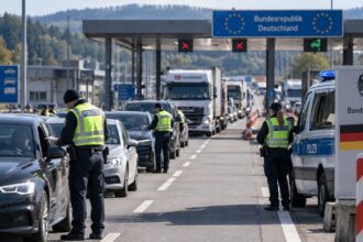 Ομοσπονδιακή αστυνομία πραγματοποιεί ελέγχους οχημάτων σε συνοριακό σημείο διέλευσης στη Γερμανία
