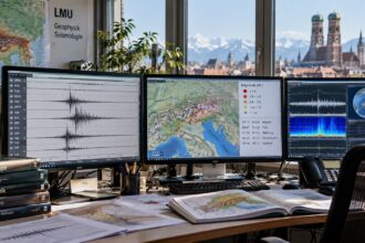 Σεισμολογικός εξοπλισμός καταγραφής σεισμικών δονήσεων σε επιστημονικό εργαστήριο στη Βαυαρία
