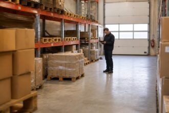 Εργαζόμενος σε αποθήκη στη Γερμανία, συμβολική εικόνα για την αύξηση των εταιρικών πτωχεύσεων