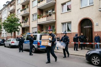 Γερμανοί αστυνομικοί πραγματοποιούν κατάσχεση χιλιάδων δίσκων ναζιστικής μουσικής κατά τη διάρκεια ερευνών